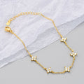 Diamond-Encrusted Four-Leaf  Star Bracelet