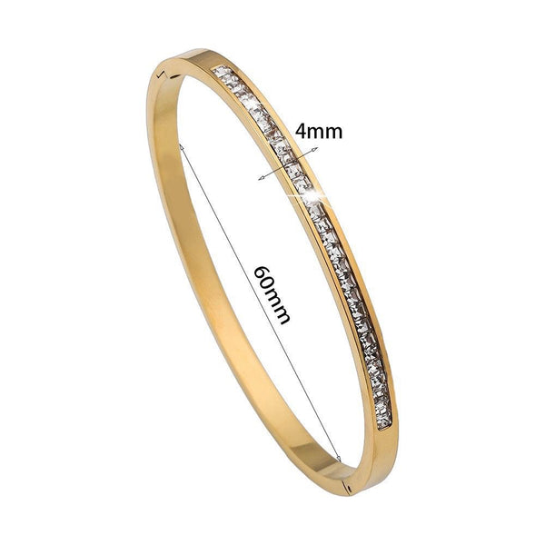 Elite Line Bangle gold/ white stones