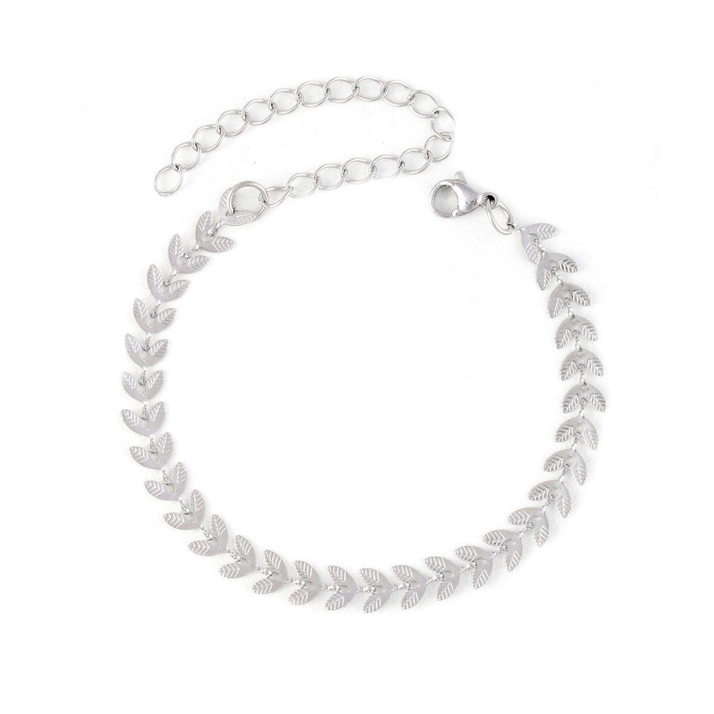 Luxurious Titanium Steel Leaf Fish Tail Bracelet