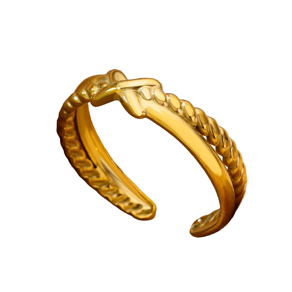 Molten Gold Ring – Bold Textured Gold Statement Ring