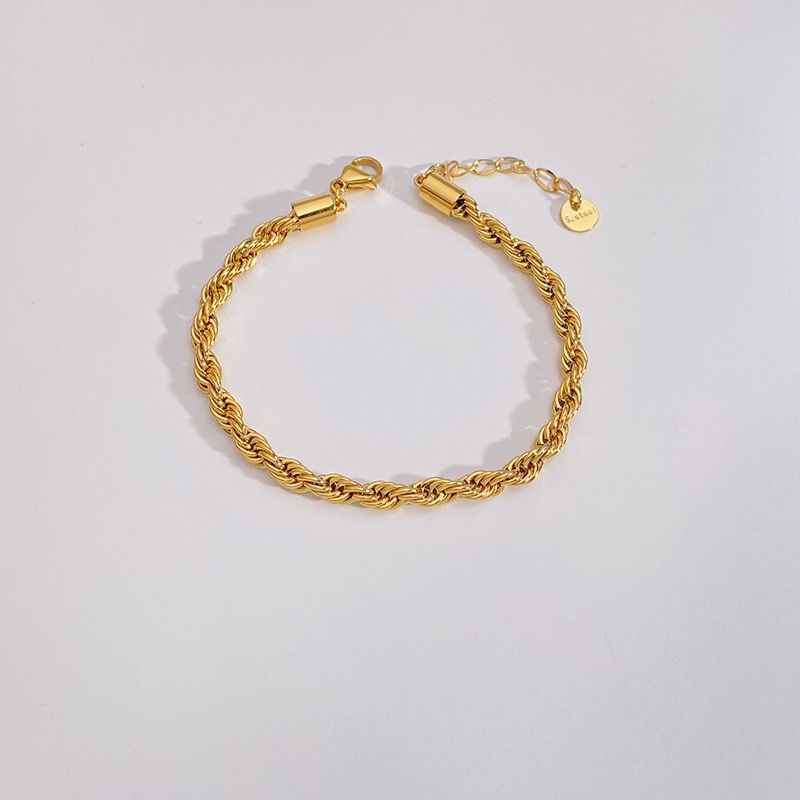 Hemp flowers bracelet 4mm wide 18K Gold Plated  Bracelets